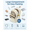 thumbnail image 2 of BAGSMART College Laptop Backpack, Travel Laptop Backpack for Women, Quilted Casual Daypack, Water-Resistant Bookbag for 15.6 Inch Laptop, Cream, 2 of 8