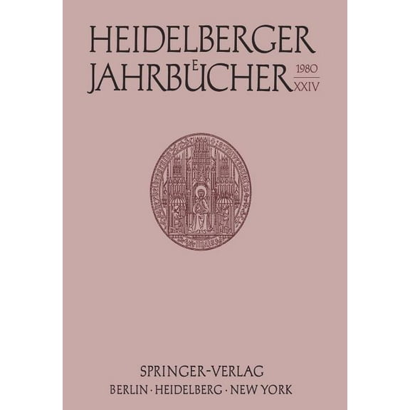 Heidelberger Jahrbücher Heidelberger Jahrbücher, Book 24, (Paperback)