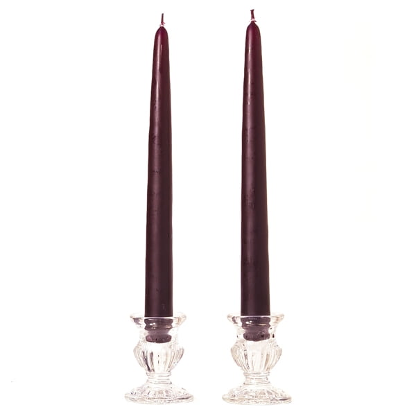 1 Pair Taper Candles Unscented 10 Inch Plum Tapers .88 in. diameter x