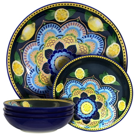 Bowl Lemon Peel - Elama Luna De Lemon 5 Piece Pasta Serving Bowl Set