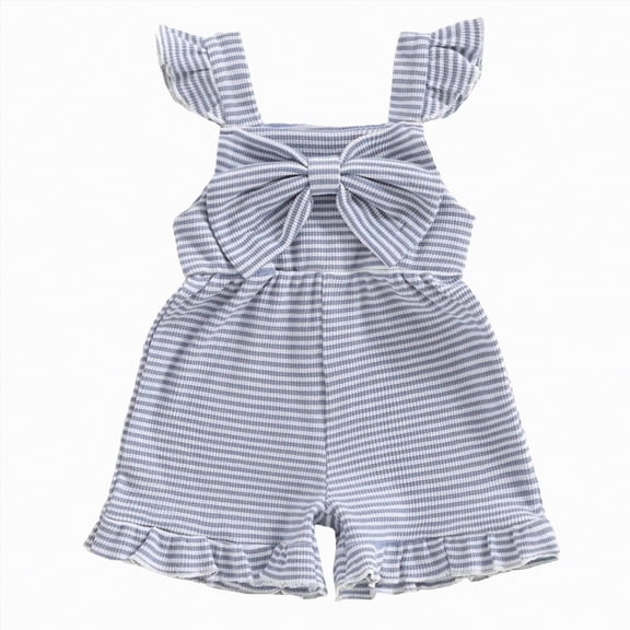 JUMEYU Baby Clothes for Girls Baby Girl 4th of July Romper Memorial Day Outfits Newborn Patriotic Romper 0 3 6 9 12 18 24 Months (Light Blue,18-24 Months)