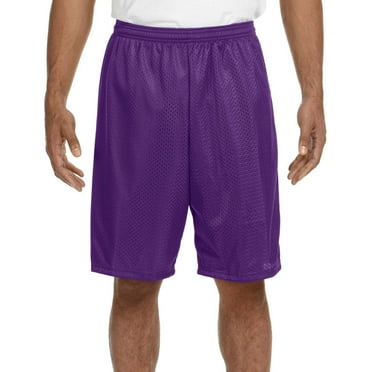 A4 - Sprint 9" Lined Tricot Mesh Shorts - N5296, PURPLE, S