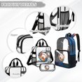 thumbnail image 3 of ZUXONGSY Paint Baseball Print 3 Pcs Clear Backpack Set, Heavy Duty Transparent Backpack with Lunch Bag & Pencil Case, See Through Bookbag for School, Work, Sports, 3 of 5