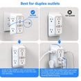 thumbnail image 4 of JcBlaon Protector contra sobretensiones extensor de salida – Divisor de 6 salidas con 4 puertos USB (2 USB C), cargador de pared expansor de enchufe múltiple, adaptador de pared de enchufe múltiple de, 4 of 5