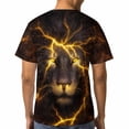 thumbnail image 5 of LAOLIUSN Men’s Lion Graphic T-Shirt, Majestic Lion Face Animal Graphic Tee, 3D All Over Print Short Sleeve Crewneck, S-4XL, 5 of 7
