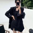 thumbnail image 3 of Traje elegante chaqueta suelta + vestido de tiras interiores para ir al trabajo 5 colores, 3 of 5