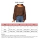 thumbnail image 5 of Blusa Cuello Cuadrado Color Puro Linterna Manga Larga Dobladillo Casual Top De Moda Para Mujer Marrón Oscuro L, 5 of 5
