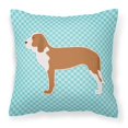 thumbnail image 2 of Carolines Treasures BB3691PW1818 Spanish Hound Checkerboard Blue Fabric Decorative Pillow, 2 of 5