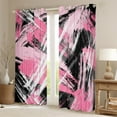 thumbnail image 2 of Manfei Pink Black Graffiti Curtains Pack of 2 (42x84 Each),Modern Abstract Geometric Curtains Blackout,Vitage Stripe Pattern Bedroom Curtains For Kids,Super Cozy Room Decor, 2 of 6