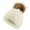 White, variant on Cute Toddler Baby Pom Pom Hat Kids Winter Warm Knitted Solid Color Skiing Beanie Hat for Girls Boys 1-6 Years Old