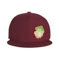 thumbnail image 2 of ZICANCN Bear Friendly Baseball Caps, Trucker Hats for Men And Women, Adjustable Breathable Flat Caps, Dark Red, 2 of 8