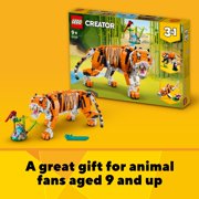 LEGO Creator 3 in 1 Majestic Tiger Building Toy - Build & Display Set for Kids, Girls & Boys, Ages 9+ Birthday Gift Idea - Create a Tiger, Panda, or Koi Fish - 31129