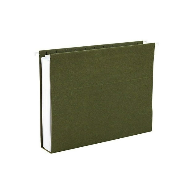 Staples Hanging File Folders 2" Expansion Legal Size Standard Green 25/BX 117523