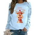 thumbnail image 1 of Chandail en Molleton pour Femmes Chandail Tendance de Noël Col Rond Manches Longues Haut Athlétique Mode Automne, 1 of 5