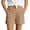 a-Khaki41, variant on FINALGANG Girls Kids Casual Shorts Solid Color Elastic High Waist Patch Pocket Lightweight Breathable Summer Shorts For Daily Wear Light Blue 6-7 Years