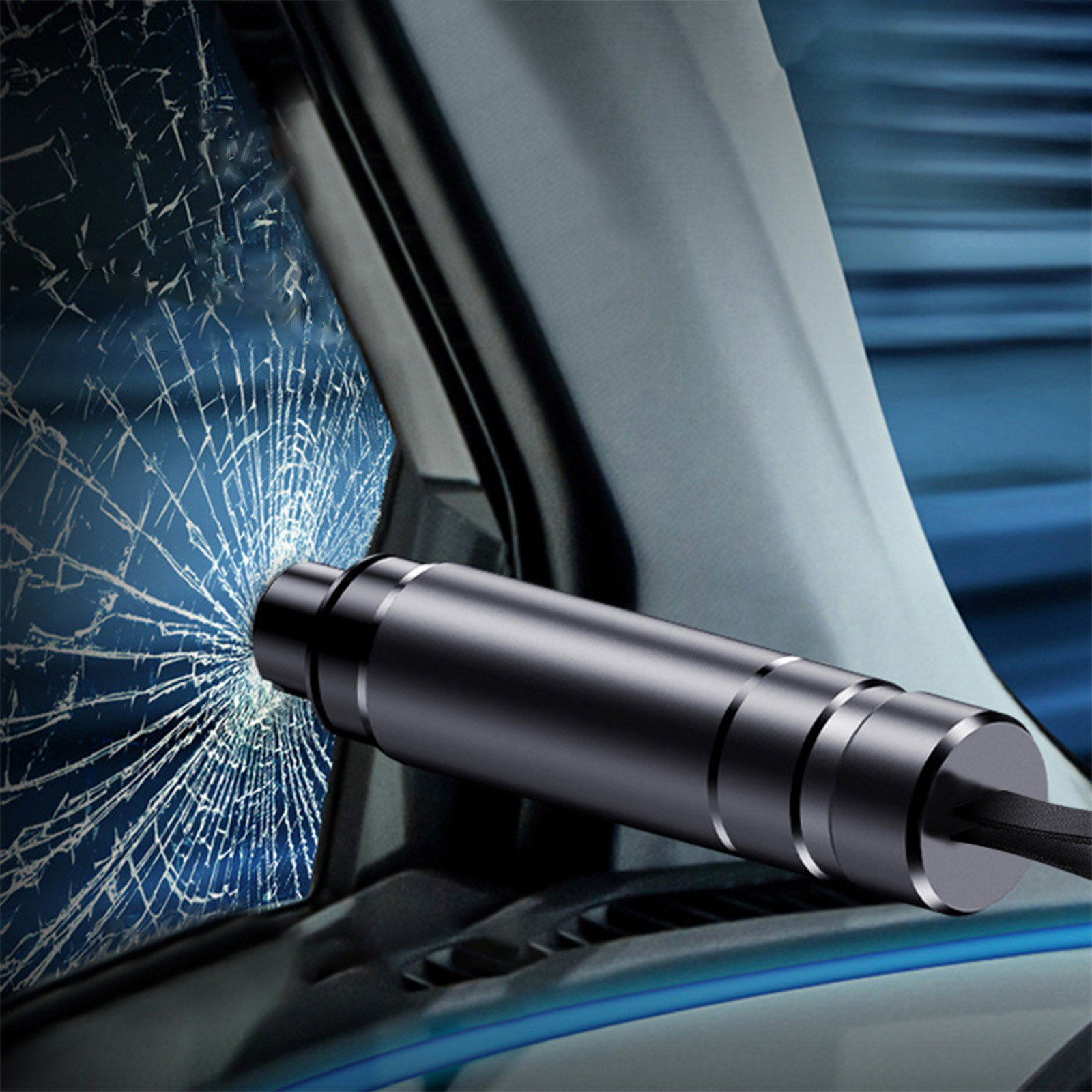 Marteau Brise-Vitre Voiture 2 En 1 - Avec Coupe-Ceinture - 2 Pièces - Urgence Auto - Accessoire Sécurité