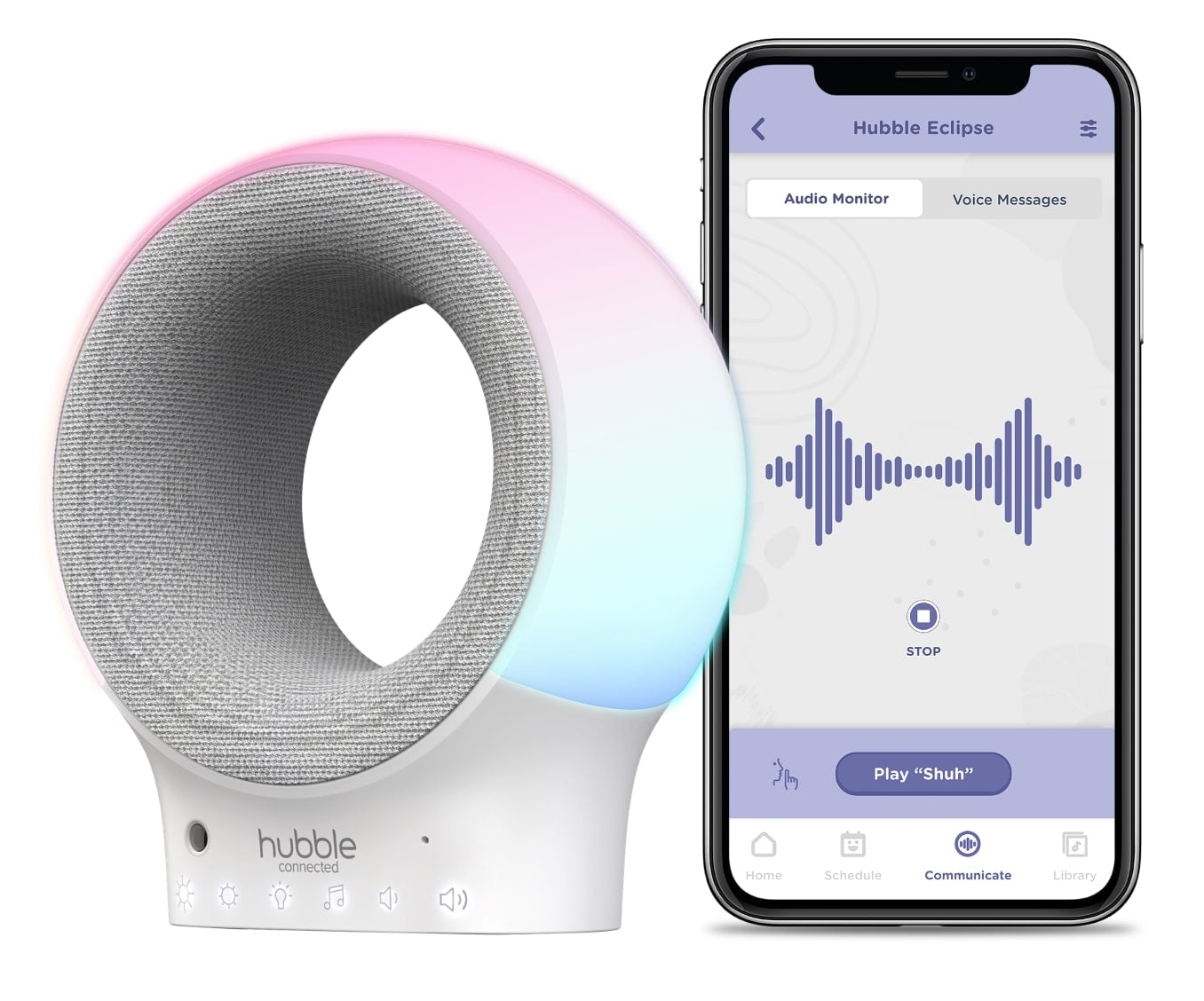 Smart WiFi Audio Monitor and Soother with Night Light and Bluetooth