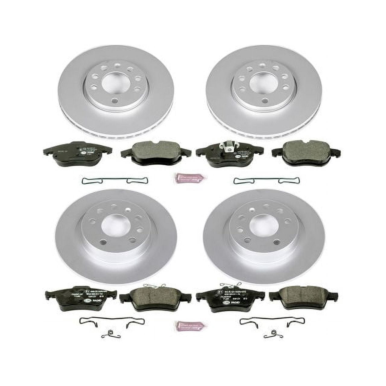 Power Stop Front and Rear Euro-Stop ECE-R90 Certified Brake Pad and Rotor Kit ESK979