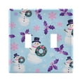 thumbnail image 2 of Haosy Light Switch Cover Plate 3 Gang Electrical Outlet Covers Snowman Dot Cherry Leaf Decorate Wall Plate 4.56”x4.48”, 2 of 8