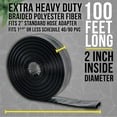 "Black Rhino Heavy Duty Pool Backwash Hose, 2"" x 100', with Clamp 1