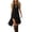 Black, variant on Women's Halter Neck Dresses Lace Up Front Tiered Ruffle Asymmetrical Hem Summer Bohemian A Line Dresses