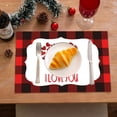 thumbnail image 3 of Christmas Table Mats Linen Placemats 12.99 in x 17.71 in Double-Layered Insulated Non-Slip Dining Room Table Linens, 3 of 6