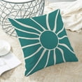 thumbnail image 4 of Summer Outdoor Pillow Covers 18x18 Inch 2 Pcs, Aqua Teal Cream Sun Boho Decorative Throw Pillows,Sunshine Abstract Farmhouse Decor Pillowcase Linen Cushion Cover for Home Couch Sofa Bed, 4 of 6