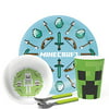 Zak Designs Minecraft Kids Dinnerware 5 Piece Set Includes Plate, Bowl, Tumbler and Utensil Tableware, Made of Non-BPA Durable Material and Perfect for Kids