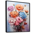 thumbnail image 2 of Designart "Carnations Representation Colorfuled Acrylic II" Floral & Botanical Floater Framed Canvas Wall Art, 2 of 7