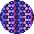 thumbnail image 1 of Ahgly Company Machine Washable Indoor Round Transitional Jasmine Purple Area Rugs, 3' Round, 1 of 7