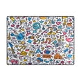 thumbnail image 5 of Yayeee Area Rugs for Living Room 6.7'x4.8' Non Slip Washable Bedroom Floor Carpet, Doodle Pattern, 5 of 6