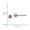 thumbnail image 3 of FB Jewels Inverness Titanium 4mm Rose Crystal Bezel Earrings, 3 of 3