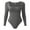 Grey, variant on Jumpsuit for Women Bodysuits Sexy Ribbed Square Neck Long Sleeve Womens Rompers