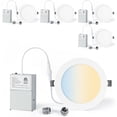 thumbnail image 1 of LUMINEPTIC 6 Inch 4 Pack 5CCT Dimmable Slim Recessed LED Pot Lights, Selectable Colors, Bathroom & Damp Locations, 1 of 6