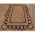 thumbnail image 3 of Scalloped Natural Rectangular Jute Rug, Boho Braided Area Rug, Coastal Farmhouse Jute Rug for Kitchen, Patio, Hallway, Entryway,Handcrafted, Eco-Friendly (2 Ft 6 Inch x 8 Ft), 3 of 3