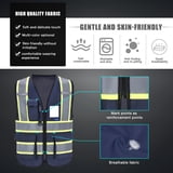 AYKRM High Vis Reflective Navy Safety Vest for Women Men Security ...