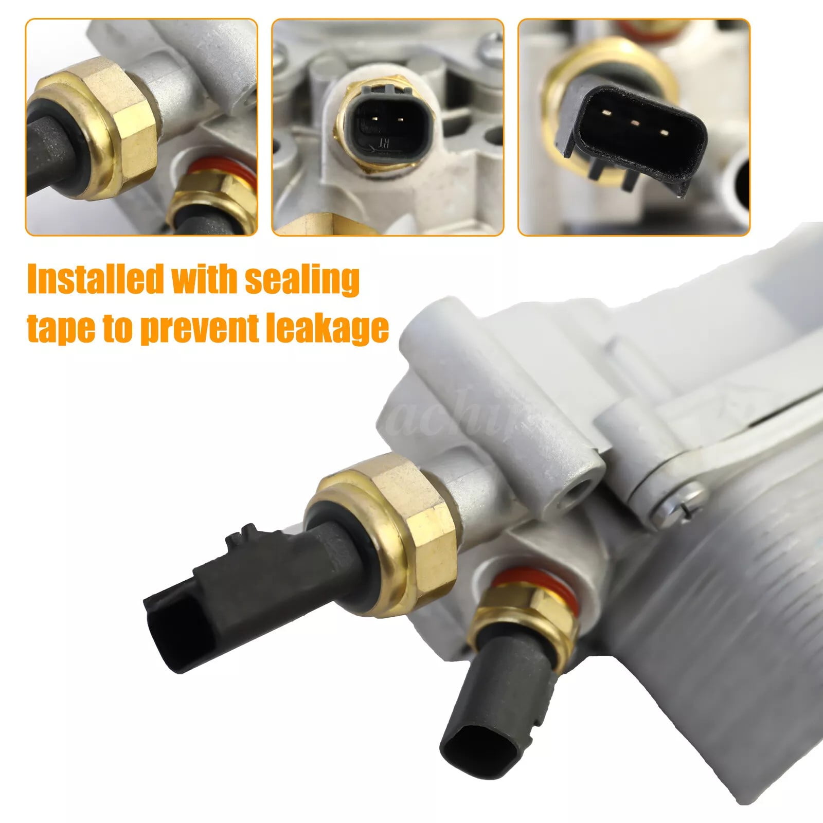 Sennachine Aluminum Engine Oil Cooler Filter Housing Fit 11-16 Chrysler Dodge Jeep Ram 3.6L