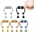 thumbnail image 3 of 1pcs Falso Piercing Nariz Anillo Aleación Magnético Herradura Septum Rock Imán De Acero Inoxidable No Aro Pernos Joyería, 3 of 4