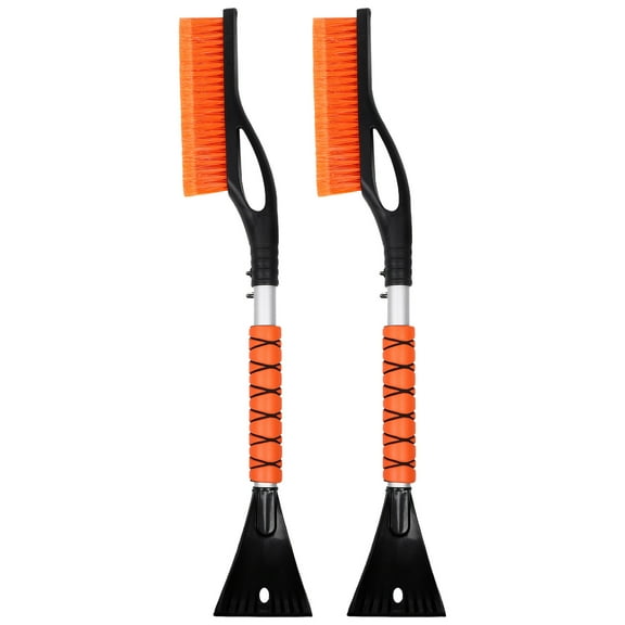 Hemoton 2-Pack Heavy Duty Extendable Snow Scraper and Ice Removal Tool for Car Windshield and Window Cleaning