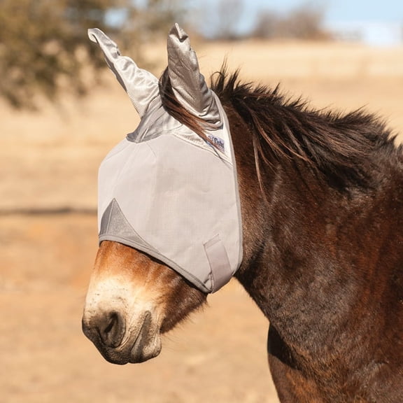 Cashel Crusader Mule Fly Mask, Standard with Ears (Grey, Mule Horse)