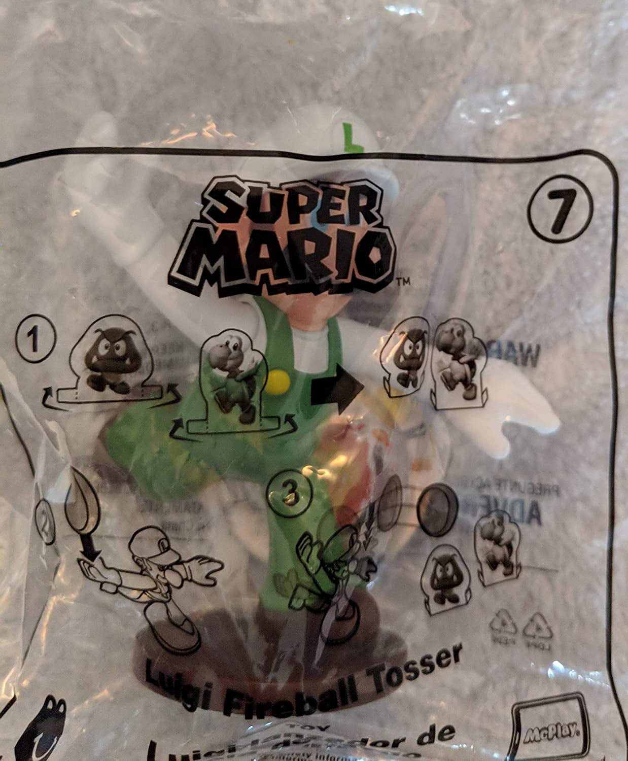 2018 Super Mario McDonald's Happy Meal Toy Luigi Fireball Tosser #7 
