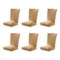 thumbnail image 1 of Kearding Fundas para sillas suaves y cómodas de 6 piezas fabricadas con poliéster para una superficie lisa de varios colores Decoración del hogar Bronceado suave, 1 of 6