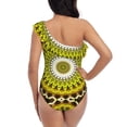 thumbnail image 5 of Gaeub Yellow Mandala Women's One Shoulder Ruffle Tummy Control Swimwear for Swimming Surfing Beach Party - Large, 5 of 8