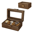 thumbnail image 4 of Caja Organizadora Madera Nogal Y Vidrio Para Relojes CAFE, 4 of 5
