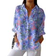 thumbnail image 4 of Chemises Femmes Liquidation Chemises Femmes Art Rétro Imprimé Floral Chemise Art Décontractée Col en V, 4 of 4