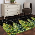 thumbnail image 3 of Area Rugs 2.7'x5', Black Christmas Tree Carpet for Living Room Bedroom Dining Room, Xmas Tree Snowflake Winter Holiday Throw Kitchen Rugs Non Slip Washable Rectangle Indoor Outdoor Rugs, 3 of 8