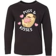 thumbnail image 3 of Inktastic Valentines Day Pugs and Kisses with Pink Hearts Long Sleeve Youth T-Shirt, 3 of 5