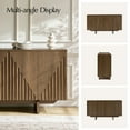 thumbnail image 6 of Modern 4 doors Fluted Storge Sideboard Buffet Cabinet with Adjustable Shelves for Kitchen Living Room Walnut, 6 of 8