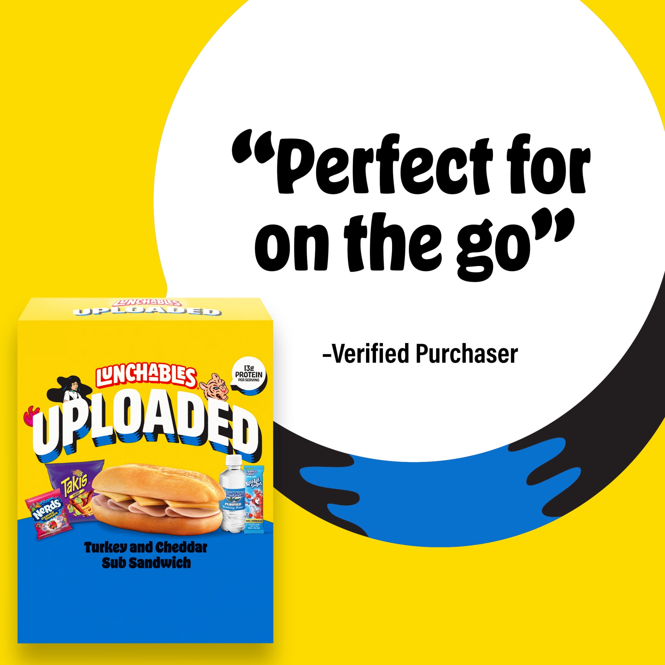 Lunchables Uploaded Turkey and Cheddar Sub Sandwich Snack Kit, 16.1 oz Box