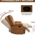 thumbnail image 3 of Beige Fabric Recliner Chair For Living Room, 360° Swivel, Rocking, Extra Large, Manual Handle, Heavy Duty Swivel Rocking Chair, Fabric, Oversized, Manual, Duty, Cushion Back Primary Space, 3 of 6